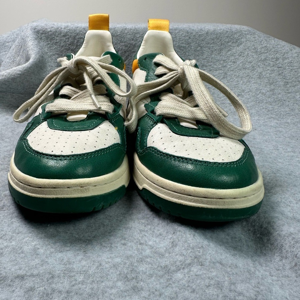 Dolce Vita Women's Leather Sneakers Green White‎ Yellow Lace Up - Picture 4 of 12